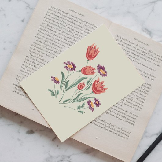 Bloemboeket delicate bloemstukken feestdagenkaart