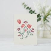 Bloemboeket delicate bloemstukken feestdagenkaart (Staand voorkant)