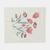 Bloemboeket delicate bloemstukken fleece deken (Voorkant (Horizontaal))