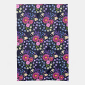 Bloemboeket Donkerblauw Theedoek (Verticaal)