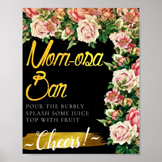 Bloemboeket Elegant Mimosa Bar Bord Poster (Voorkant)