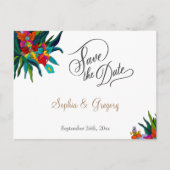 Bloemboeket elegante qr code non foto bloemen aankondigingskaart (Voorkant)