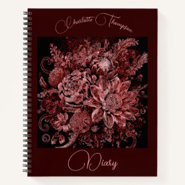 Bloemboeket gegraveerd - Dagboek Notitieboek