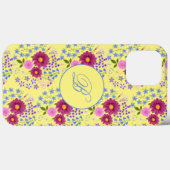 Bloemboeket Gele Monogram iPhone Hoesje (Achterkant (horizontaal))