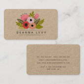 Bloemboeket gepersonaliseerde bewerkbare Sjabloon Visitekaartje (Voorkant / Achterkant)