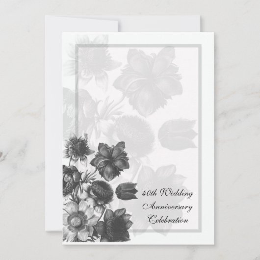 Bloemboeket Huwelijksjubileum Uitnodigingen (Voorkant)