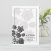 Bloemboeket Huwelijksjubileum Uitnodigingen (Staand voorkant)