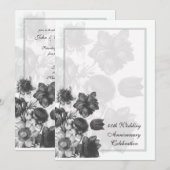 Bloemboeket Huwelijksjubileum Uitnodigingen (Voorkant / Achterkant)
