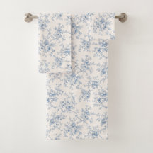 Bloemboeket in blauwe crèmekleurige toile vintage 