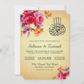 bloemboeket Islamitische bruiloft uitnodiging (Voorkant)
