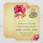  bloemboeket Islamitische bruiloft uitnodiging (Voorkant / Achterkant)