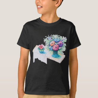Bloemboeket kleurrijk en levendig. t-shirt