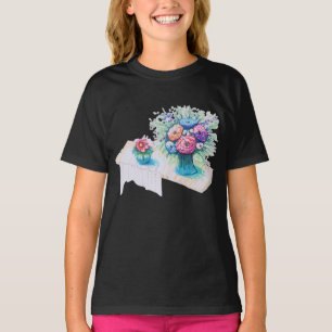 Bloemboeket kleurrijk en levendig. t-shirt