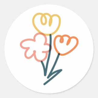Bloemboeket, kleurrijke doodle Sticker