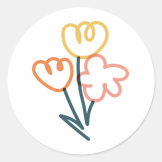 Bloemboeket, kleurrijke doodle Sticker