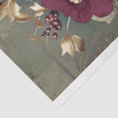 Bloemboeket, maroon rood, groen en goud tissuepapier (Detail)