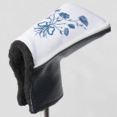Bloemboeket Met Blauwe Strik Golf Headcover (3/4 voorkant)