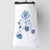 Bloemboeket Met Blauwe Strik Golf Headcover (Draai 90)