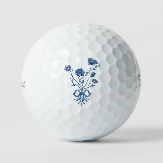 Bloemboeket Met Blauwe Strik Golfballen (Voorkant)