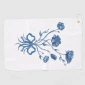 Bloemboeket Met Blauwe Strik Golfhanddoek (Horizontaal)