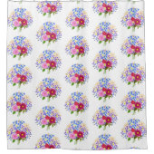 Bloemboeket met Dahlia Wit Douchegordijn (Voorkant)