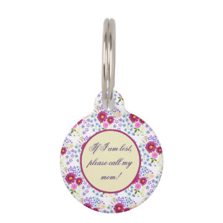 Bloemboeket met Dahlia Witte Pet ID-tag Huisdierpenning