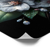 Bloemboeket met diamanten en vlinder poster (Hoek)