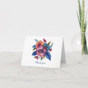 Bloemboeket Nep-Borduurwerk Garendesign Bedankkaart