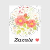 Bloemboeket op maat gemaakte sticker  (Vel)