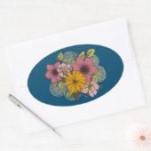 Bloemboeket ovale Sticker (Envelop)