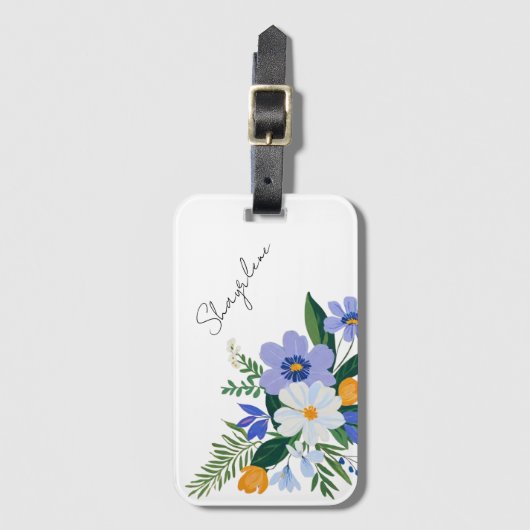 Bloemboeket Paarse Sinaasappel Bagagelabel (Voorkant (verticaal))