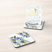 Bloemboeket Paarse Sinaasappel Bier Onderzetter (Rechterzijde)