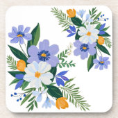 Bloemboeket Paarse Sinaasappel Bier Onderzetter (Voorkant)