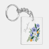 Bloemboeket Paarse Sinaasappel Sleutelhanger (Voorkant Links)