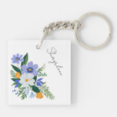 Bloemboeket Paarse Sinaasappel Sleutelhanger (Achterkant)