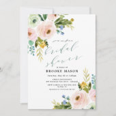 Bloemboeket Peony Bruids Douche Uitnodiging (Voorkant)