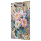 Bloemboeket pioenrozen lavendel klembord (Links)