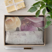  Bloemboeket Roze en Crème op oud papier (Geschenk)