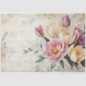  Bloemboeket Roze en Crème op oud papier (Voorkant)