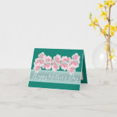 Bloemboeket Roze Roos Knop Bloemen Moederdag Kaart (Gele Bloem)