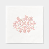 Bloemboeket Rozen Folie Servetten (Voorkant)