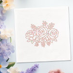 Bloemboeket Rozen Folie Servetten<br><div class="desc">Elegant florale illustratie van drie rozen in volledige bloei.</div>