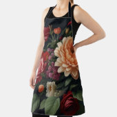 Bloemboeket schilderij op donkere achtergrond schort (Insitu)