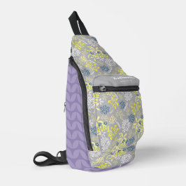 Bloemboeket Tiny Bouquet grijs lavendel Sling Bag