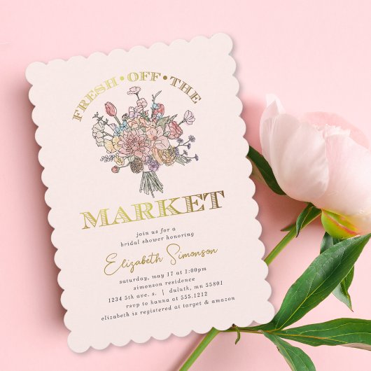 Bloemboeket Vers van de Markt Bruidsdouche Kaart