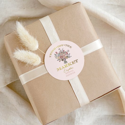 Bloemboeket Vers van de Markt Bruidsfeest Ronde Sticker