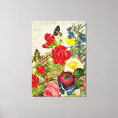  bloemboeket vlinders verpakt canvas afdruk (Voorkant)