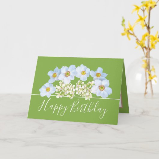  bloemboeket Witte Orchidee Bloem Verjaardag Kaart (Gele Bloem)