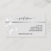 Bloemboeketpatroon Eenvoudig zilvergrijs Elegant Visitekaartje (Achterkant)