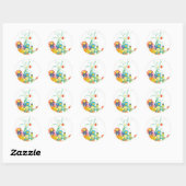 bloemboeketten van wervelingen vector ronde sticker (Vel)